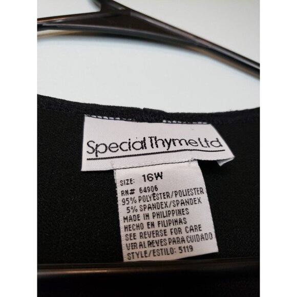 Special Thyme Ltd Womens Plus Sz 16W Dress Short Sleeve Round Neck Striped Black - Picture 5 of 5
